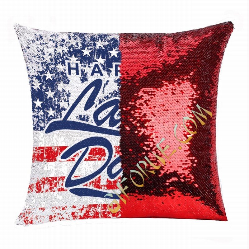 Perfect Custom Sequin Cushion Cover Photo Gift Labor Day - Click Image to Close